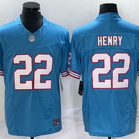 Men's Tennessee Titans Derrick Henry #22 Light Blue Oilers Throwback Vapor F.U.S.E. Limited Jersey1