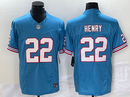 Men's Tennessee Titans Derrick Henry #22 Light Blue Oilers Throwback Vapor F.U.S.E. Limited Jersey1