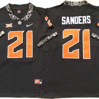 Men's Oklahoma State Cowboys Barry Sanders #21 Black Player Jersey