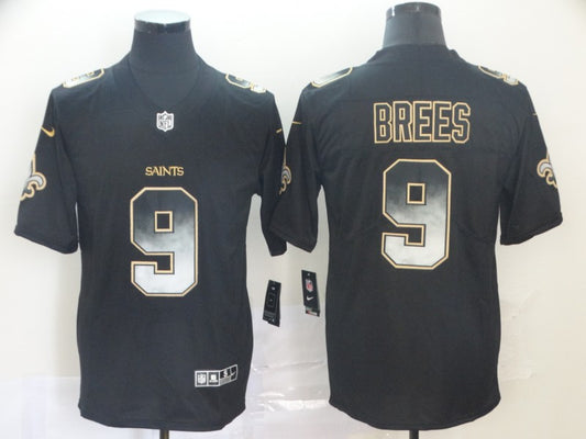 Men's New Orleans Saints Drew Brees #9 Black Player Game Jersey1
