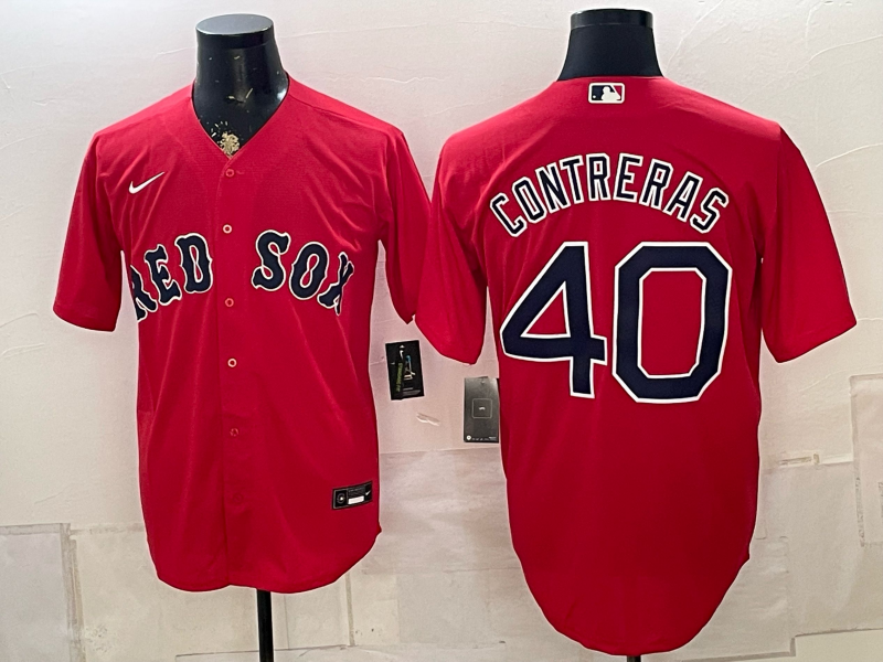 Men's Boston Red Sox Willson Contreras #40 Red Replica Player Jersey