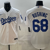 Men's Los Angeles Dodgers Jack Rushing #68 White Home Replica Jersey