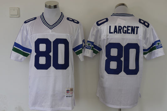 Men's Seattle Seahawks Steve Largent Mitchell & Ness White Legacy Replica Jersey1