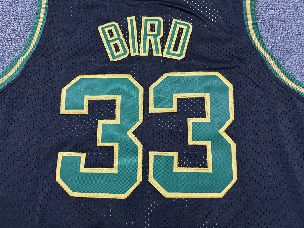 Men's Boston Celtics Larry Bird #33 Black 1985/86 Hardwood Classics Swingman Jersey1
