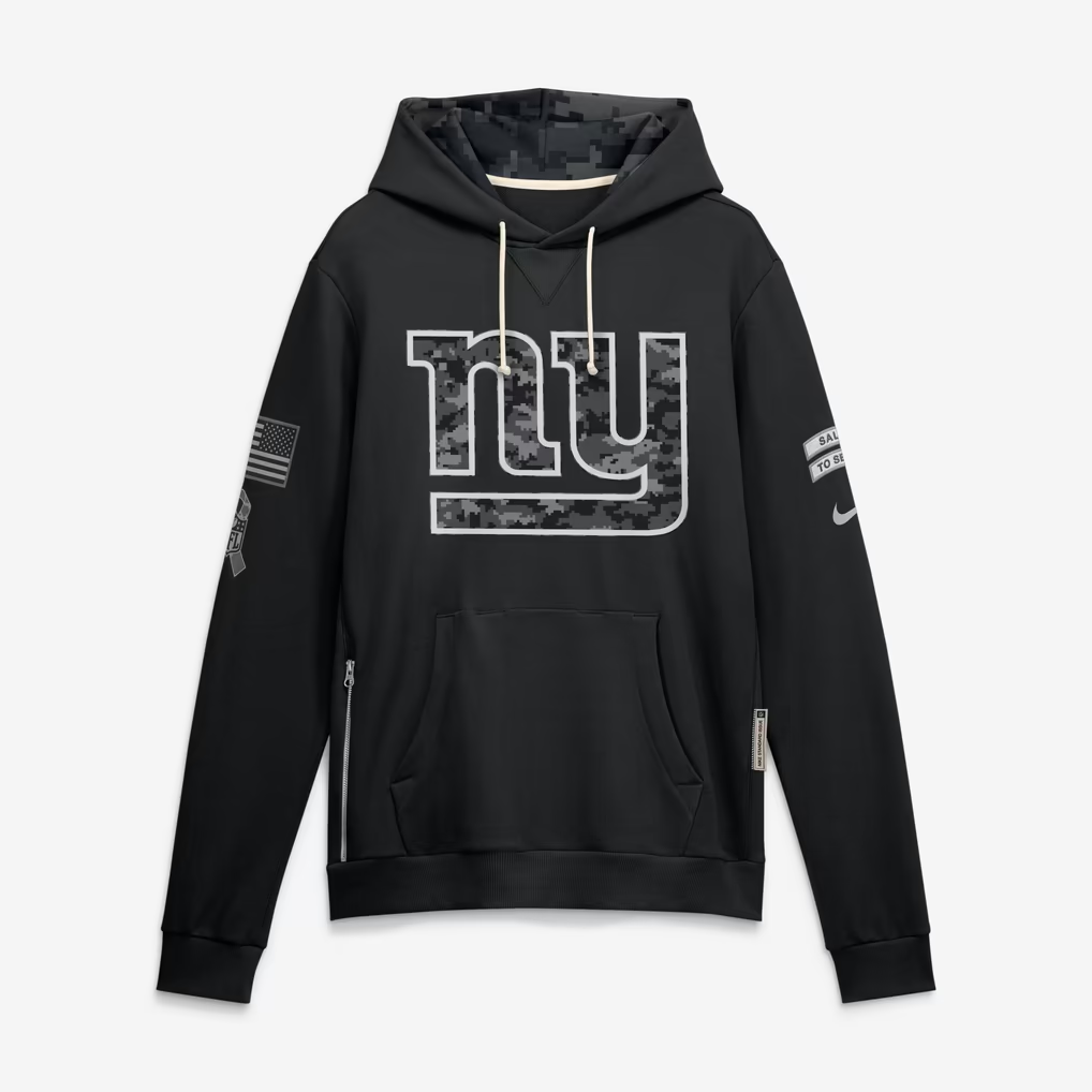 Men's New York Giants Black 2026 Salute to Service Sideline Dri-FIT Pullover Hoodie