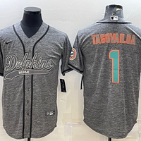 Men's Miami Dolphins Tua Tagovailoa #1 Gray Game Jersey1 Joint Edition