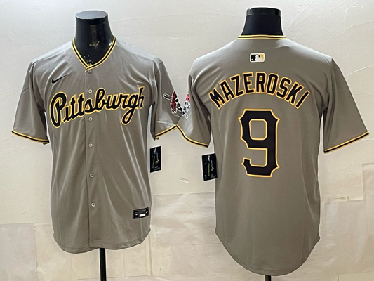 Men's Pittsburgh Pirates Bill Mazeroski #9 Gray Limited Player Jersey