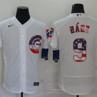 Men's Chicago Cubs Javier Baez #9 White Fashion Stitched Jersey1