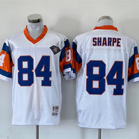 Men's Denver Broncos Shannon Sharpe Mitchell & Ness White Legacy Replica Jersey1