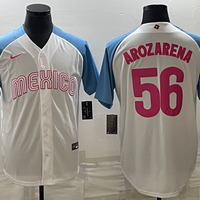 Men's 2023 World Baseball Classic #56 Randy Arozarena Mexico Jersey1 White