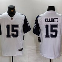 Men's Dallas Cowboys Ezekiel Elliott #15 White 2nd Alternate Legend Jersey1