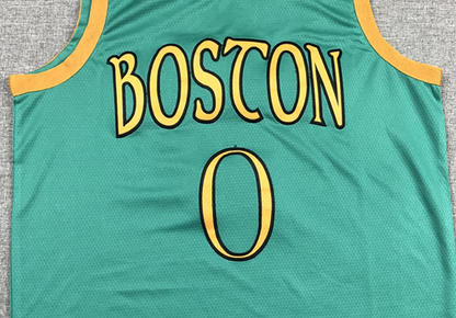 Men's Boston Celtics Jayson Tatum #0 NBA Green Swingman Player Jersey1