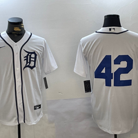 Men's Detroit Tigers #42 White 2024 Jackie Robinson Day Home Limited Jersey1
