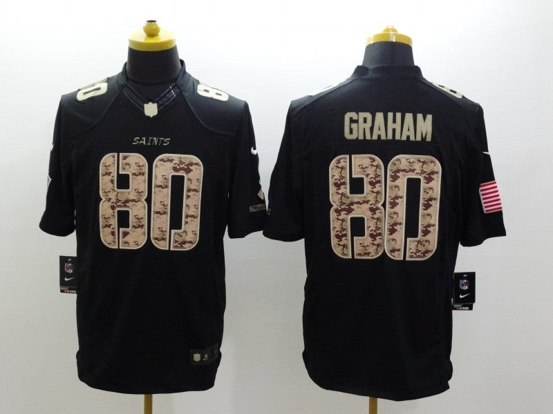 Men's New Orleans Saints Jimmy Graham #80 Black Game Jersey1