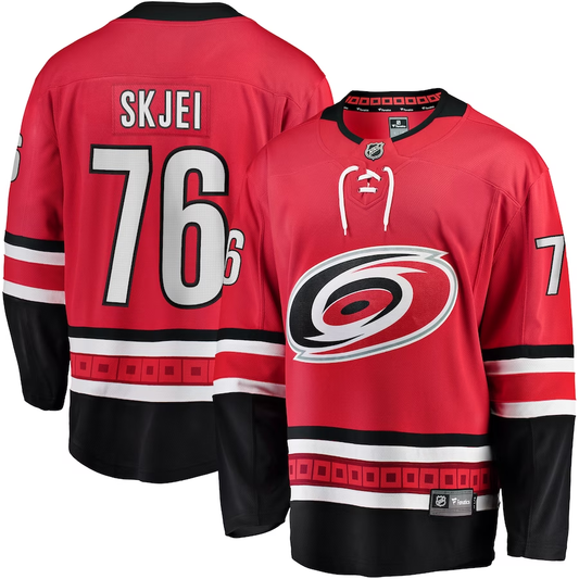 Men's Carolina Hurricanes Brady Skjei #76 Red Home Breakaway Player Jersey1