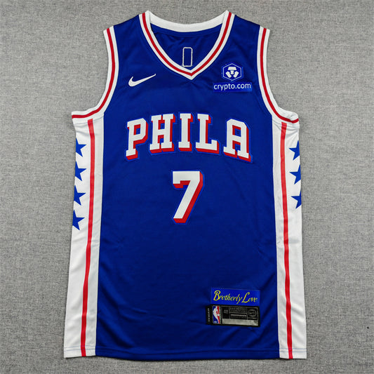 Men's Philadelphia 76ers Jaylen Brown #7 Royal Swingman Jersey - Icon Edition