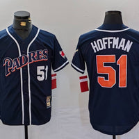 Men's San Diego Padres Trevor Hoffman #51 Navy Replica Player Jersey1