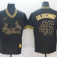 Men's St. Louis Cardinals Paul Goldschmidt #46 Black Replica Baseball Jersey1