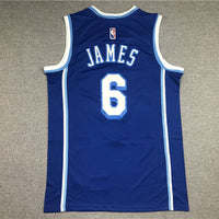Men's Los Angeles Lakers LeBron James #6 Blue Hardwood Classic Swingman Jersey1