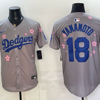 Men's Los Angeles Dodgers Yoshinobu Yamamoto #18 Gray Alternate Limited Jersey