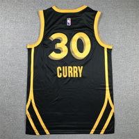 Men's Golden State Warriors Stephen Curry #30 Black 2023/24 Swingman Jersey1 - City Edition