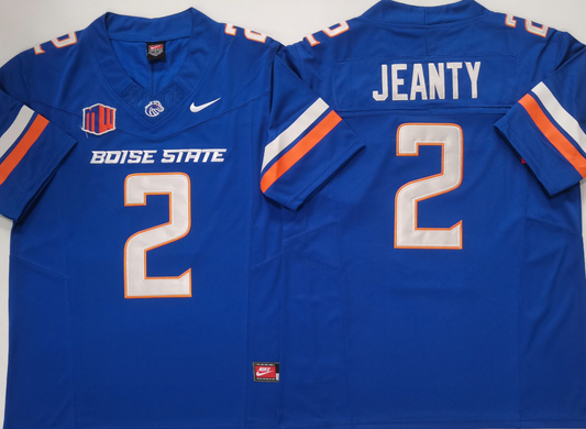 Men's Boise State Broncos Ashton Jeanty #2 Blue Player Game Jersey