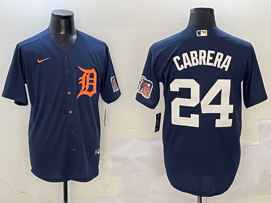 Men's Detroit Tigers Miguel Cabrera #24 Navy Limited Player Jersey1