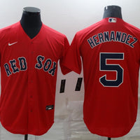 Men's Boston Red Sox Enrique Hernandez #5 Red Replica Baseball Jersey1