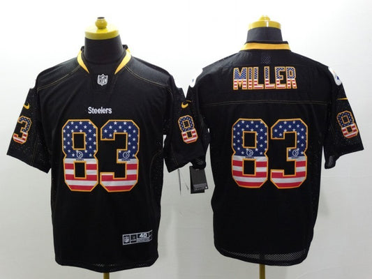 Men's Pittsburgh Steelers Heath Miller #83 Black Game Jersey1