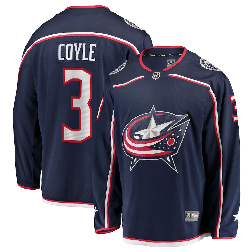 Men's Columbus Blue Jackets Charlie Coyle #3 Fanatics Navy Home Breakaway Jersey