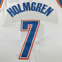 Men's Oklahoma City Thunder Chet Holmgren #7 White Swingman Jersey1 - Association Edition