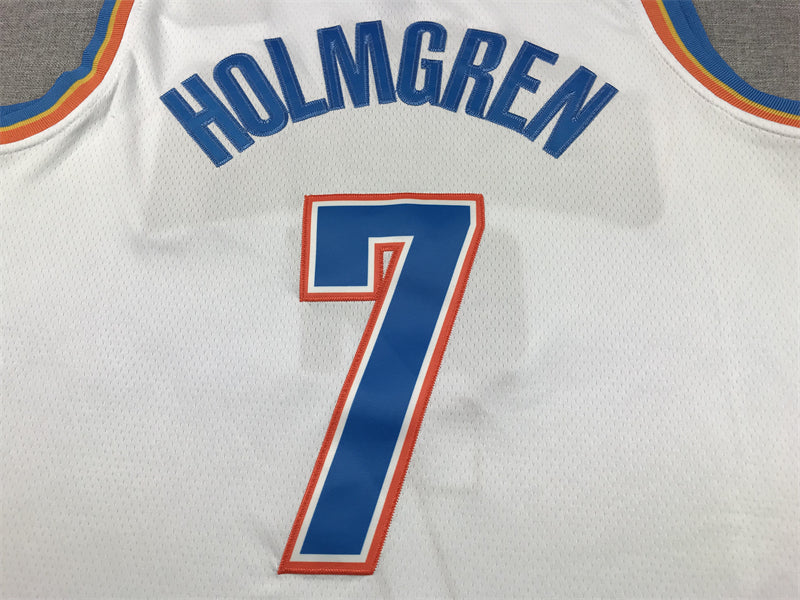Men's Oklahoma City Thunder Chet Holmgren #7 White Swingman Jersey1 - Association Edition