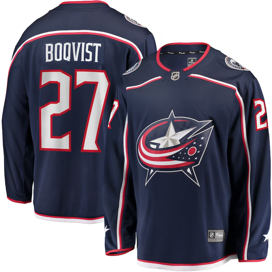 Men's Columbus Blue Jackets Adam Boqvist #27 Navy Home Breakaway Player Jersey1