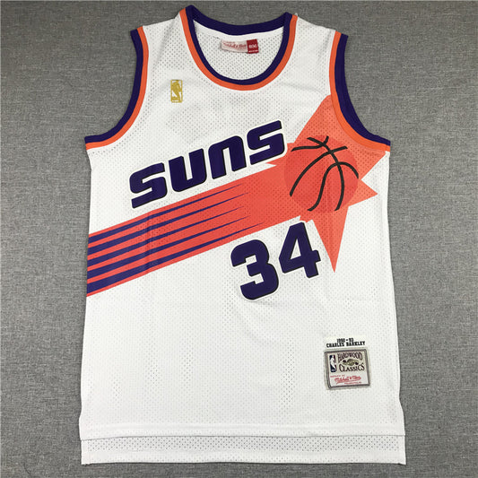 Men's Phoenix Suns Charles Barkley #34 NBA White 1992-93 Swingman Jersey1