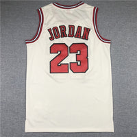 Men's Chicago Bulls Michael Jordan #23 Cream 1995-96 Hardwood Classics Jersey1