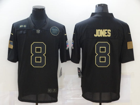 Men's New York Giants #8 Daniel Jones Black Player Game Jersey1