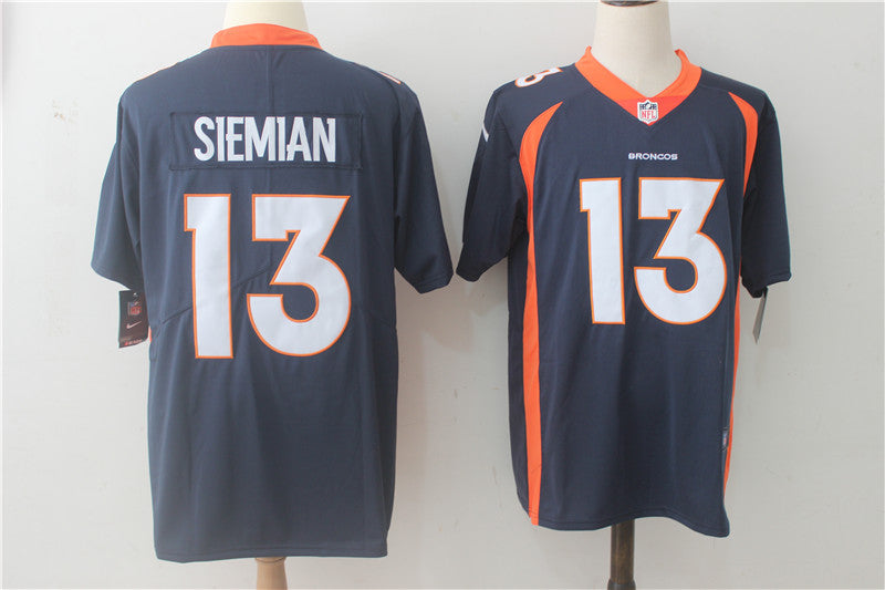 Men's Denver Broncos Trevor Siemian #13 Navy Game Jersey1