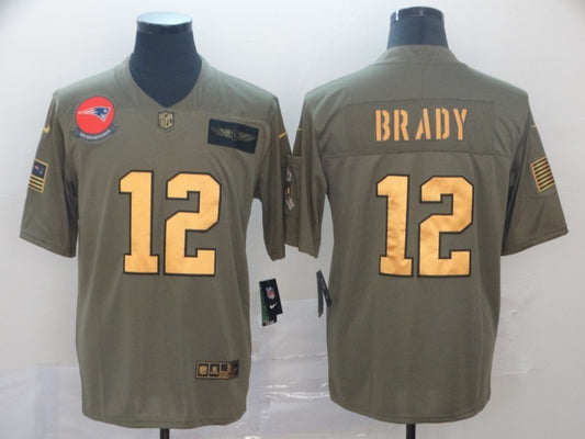 Men's New England Patriots Tom Brady #12 Brown Game Player Jersey1