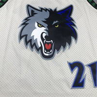 Men's Minnesota Timberwolves Kevin Garnett #21 Cream Hardwood Classics Swingman Jersey1