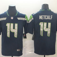Men's Seattle Seahawks DK Metcalf #14 Navy Game Jersey