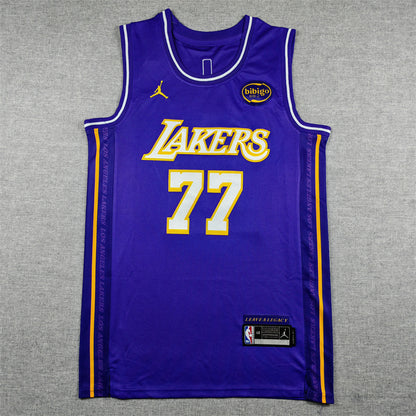 Men's Los Angeles Lakers Luka Doncic #77 Purple Swingman Player Jersey - Statement Edition