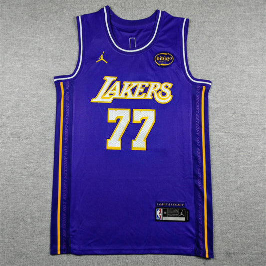 Men's Los Angeles Lakers Luka Doncic #77 Purple Swingman Player Jersey - Statement Edition