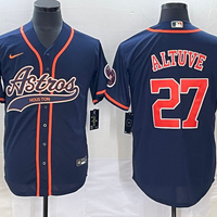 Men's Houston Astros Jose Altuve #27 Navy Replica Jersey1 Joint Edition