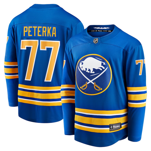 Men's Buffalo Sabres JJ Peterka #77 Royal Replica Jersey1