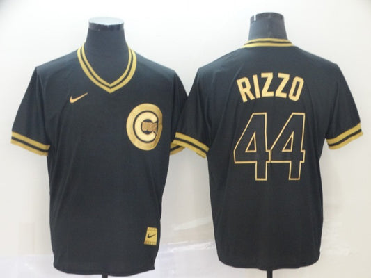 Men's Chicago Cubs Anthony Rizzo #44 Black Stitched Jersey1