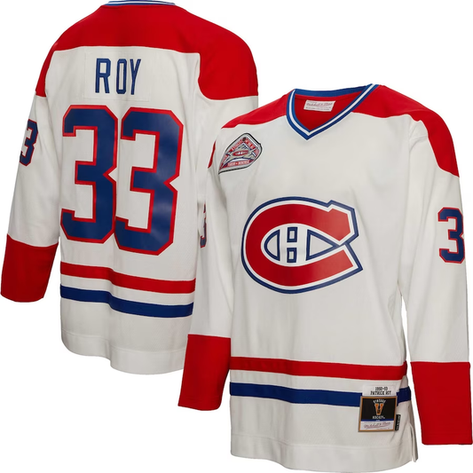 Men's Montreal Canadiens Patrick Roy #33 White Player Game Jersey1