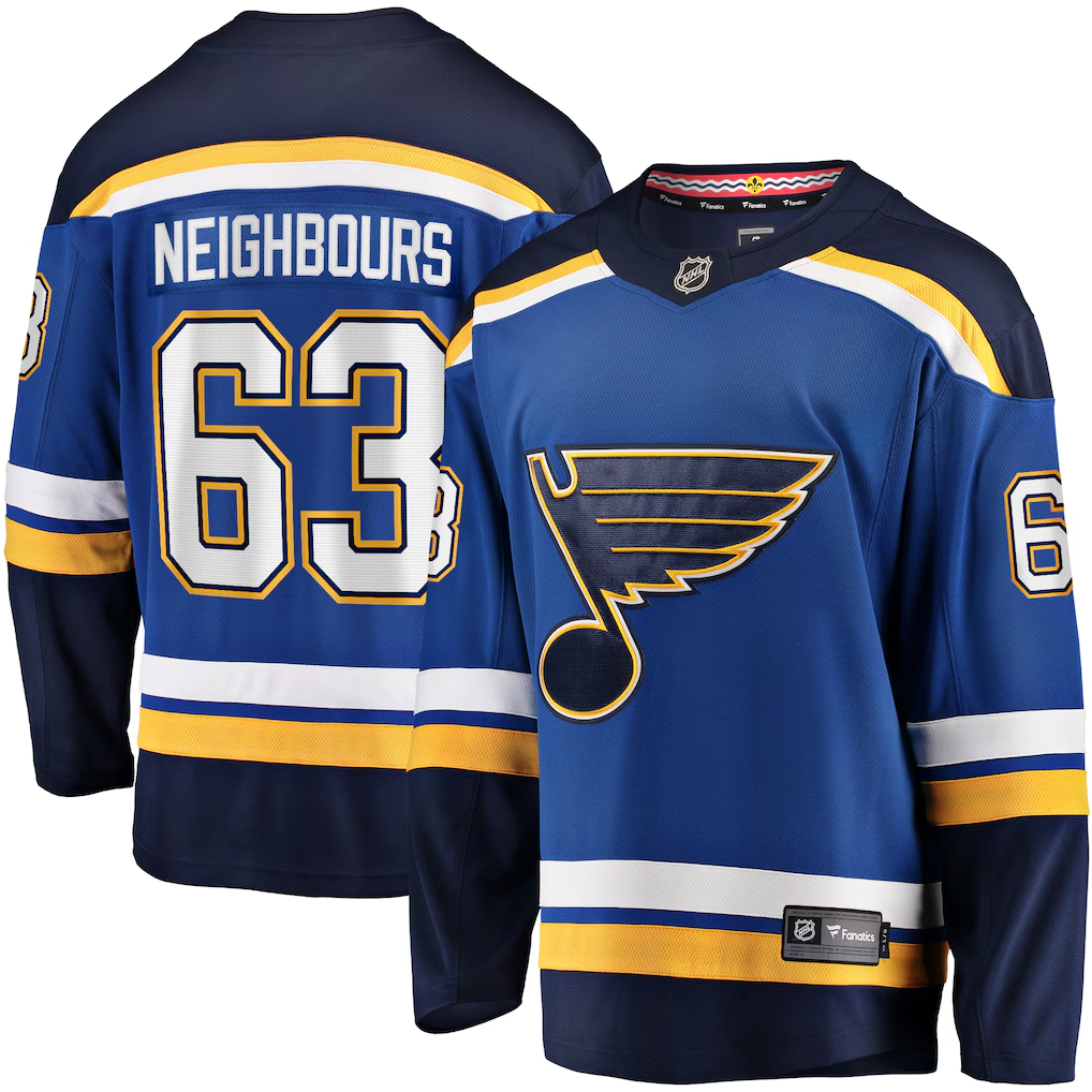 Men's St. Louis Blues Jake Neighbours #63 Fanatics Premium Jersey