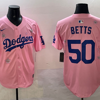 Men's Los Angeles Dodgers Mookie Betts #50 Pink Alternate Replica Player Jersey1