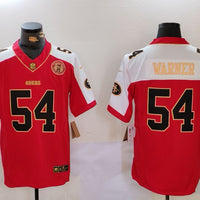 Men's San Francisco 49ers Fred Warner #54 Red Player Game Jersey1