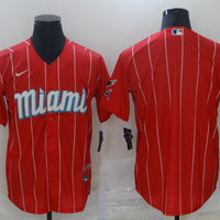 Men's Miami Marlins Red City Connect Replica Blank Jersey1